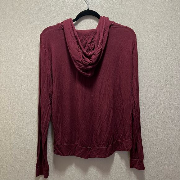 Brandy Melville John Galt Red Hooded Lightweight Sweatshirt Pullover Size M - Picture 3 of 6